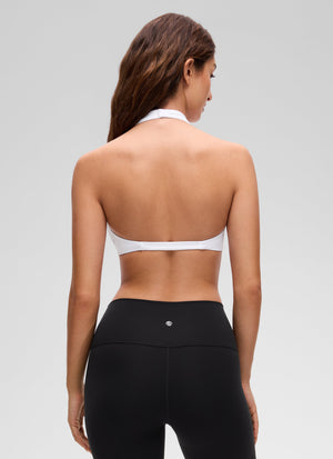 Halter Neck Sports Bra - Twist Front, Double Lined