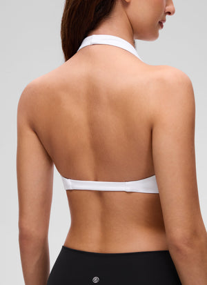 Halter Neck Sports Bra - Twist Front, Double Lined