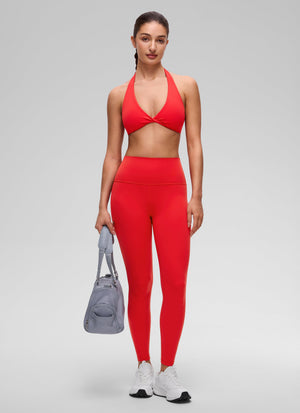 Halter Neck Sports Bra - Twist Front, Double Lined