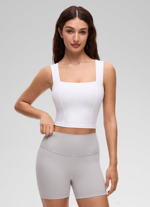 Wide Strap Bra Tank Top - Wide Straps, Built-in Support