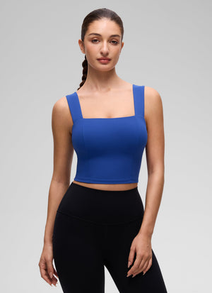 Wide Strap Bra Tank Top - Wide Straps, Built-in Support