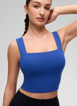 Wide Strap Bra Tank Top - Wide Straps, Built-in Support