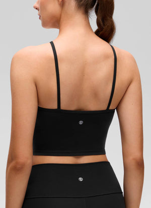 Halter Sports Bra - Cross Halter, Built-in Bra Tank