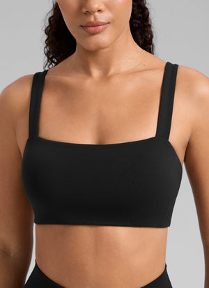 Square Neck Wide Strap Bra - Square Neck, Broad Straps