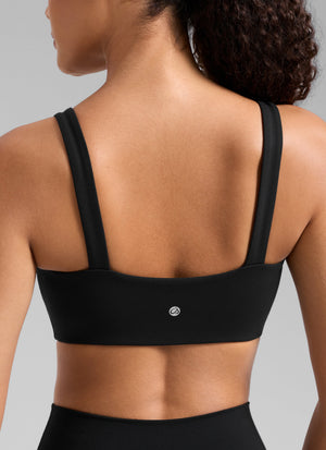 Square Neck Wide Strap Bra - Square Neck, Broad Straps
