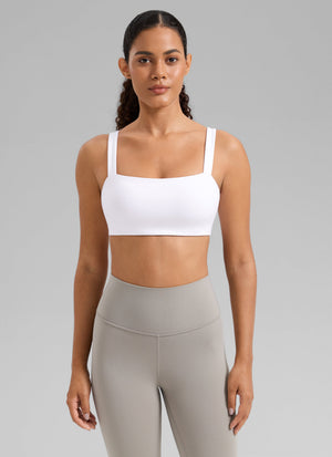 Square Neck Wide Strap Bra - Square Neck, Broad Straps