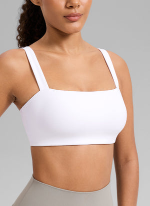 Square Neck Wide Strap Bra - Square Neck, Broad Straps
