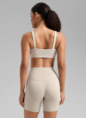 Square Neck Wide Strap Bra - Square Neck, Broad Straps
