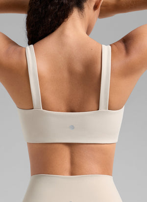 Square Neck Wide Strap Bra - Square Neck, Broad Straps