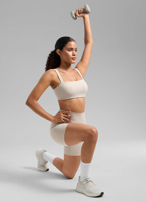 Square Neck Wide Strap Bra - Square Neck, Broad Straps