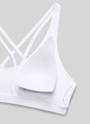 Low Cut Strappy Bra - Low Neckline, Strappy Design