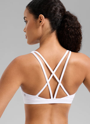 Low Cut Strappy Bra - Low Neckline, Strappy Design