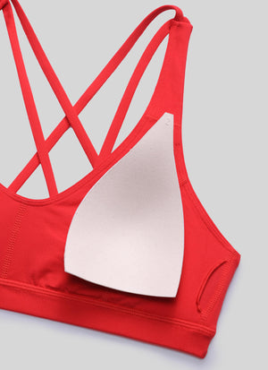 Low Cut Strappy Bra - Low Neckline, Strappy Design