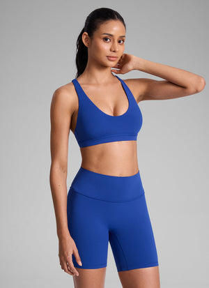 Low Cut Strappy Bra - Low Neckline, Strappy Design