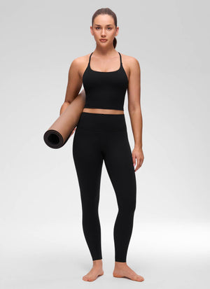 Cross Back Bra Tank Top - Twist Cross Back, Built-in Support