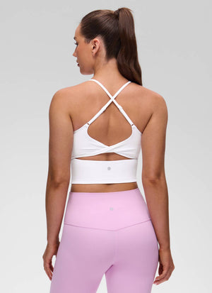 Cross Back Bra Tank Top - Twist Cross Back, Built-in Support