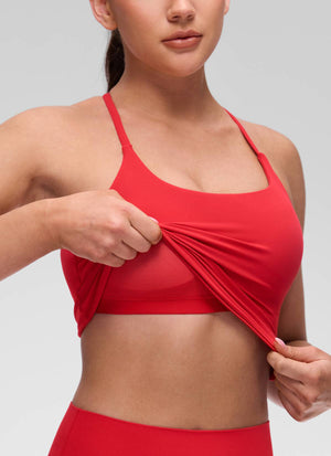 Cross Back Bra Tank Top - Twist Cross Back, Built-in Support