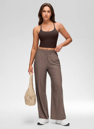 Cross Back Bra Tank Top - Twist Cross Back, Built-in Support