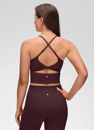 Cross Back Bra Tank Top - Twist Cross Back, Built-in Support