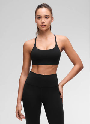 Cross Back Sports Bra - Twist Design, Secure Hold