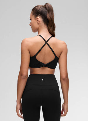 Cross Back Sports Bra - Twist Design, Secure Hold