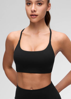 Cross Back Sports Bra - Twist Design, Secure Hold