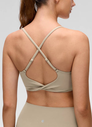 Cross Back Sports Bra - Twist Design, Secure Hold