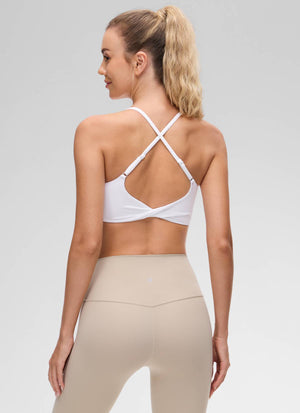 Cross Back Sports Bra - Twist Design, Secure Hold
