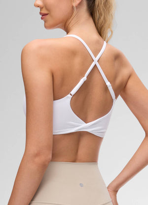 Cross Back Sports Bra - Twist Design, Secure Hold