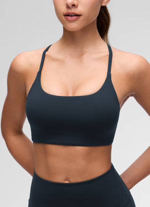 Cross Back Sports Bra - Twist Design, Secure Hold