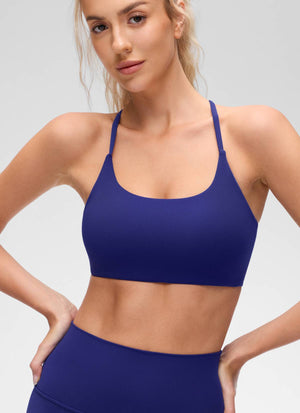Cross Back Sports Bra - Twist Design, Secure Hold