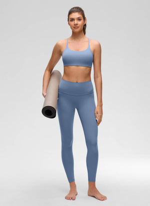 Cross Back Sports Bra - Twist Design, Secure Hold