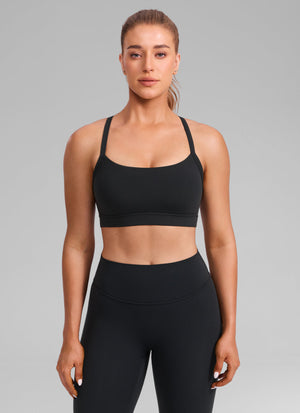 Keyhole Cross Back Sports Bra - Keyhole Detail, Cross Back