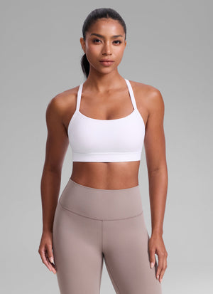 Keyhole Cross Back Sports Bra - Keyhole Detail, Cross Back