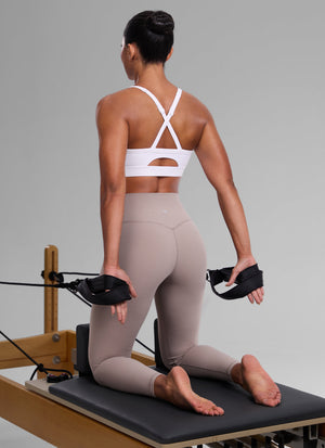 Keyhole Cross Back Sports Bra - Keyhole Detail, Cross Back