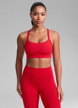 Keyhole Cross Back Sports Bra - Keyhole Detail, Cross Back