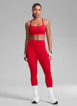 Keyhole Cross Back Sports Bra - Keyhole Detail, Cross Back