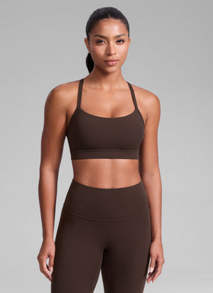 Keyhole Cross Back Sports Bra - Keyhole Detail, Cross Back