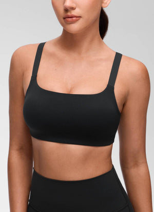Wide Strap Sports Bra - Adjustable, Soft Band