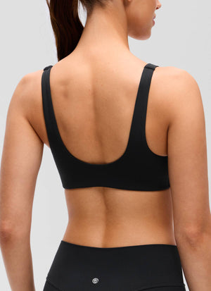V Neck Sports Bra - Twist Front, U Back