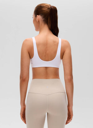 V Neck Sports Bra - Twist Front, U Back