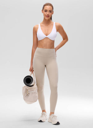 V Neck Sports Bra - Twist Front, U Back
