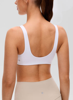 V Neck Sports Bra - Twist Front, U Back