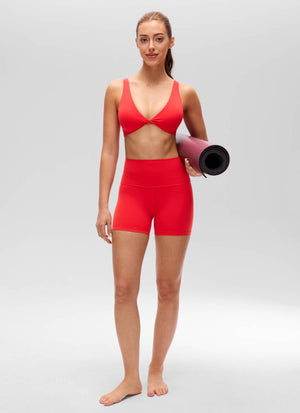 V Neck Sports Bra - Twist Front, U Back