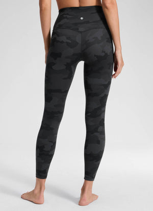 Yoga Leggings in Butterluxe Fabric - Seamless Waist, 25 Inch Dark Grey Camouflage 2 - view 2
