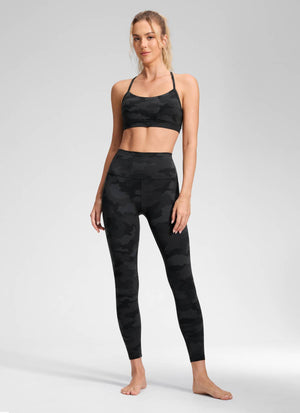 Yoga Leggings in Butterluxe Fabric - Seamless Waist, 25 Inch Dark Grey Camouflage 2 - view 3