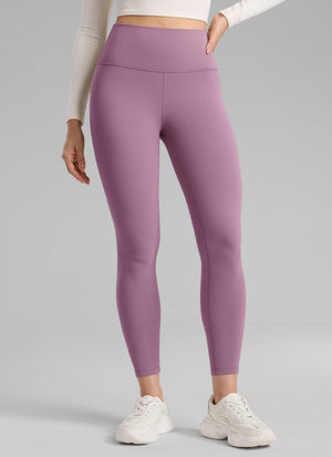 Thermal Fleece Lined Leggings - Matte Finish, 25 Inch Light Lavender - view 1