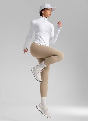 Thermal Fleece Lined Leggings - Matte Finish, 25 Inch Oak - view 3