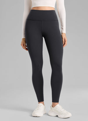 Thermal Fleece Lined Leggings - Matte Finish, 28 Inch Tall Ink Gray - view 1
