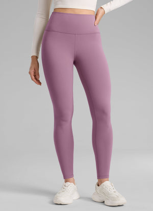 Thermal Fleece Lined Leggings - Matte Finish, 28 Inch Tall Light Lavender - view 1